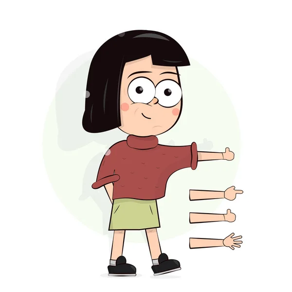 Cartoon personaggio ragazza. Elementi di web design per asili, scuole e college . — Vettoriale Stock