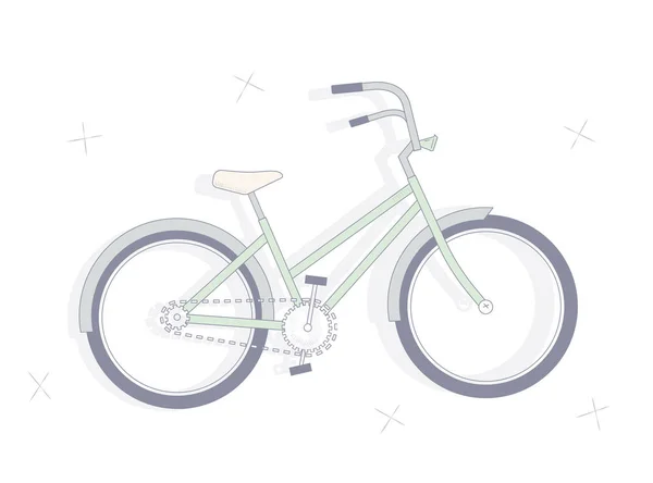 Ilustración en bicicleta de fondo blanco . — Vector de stock