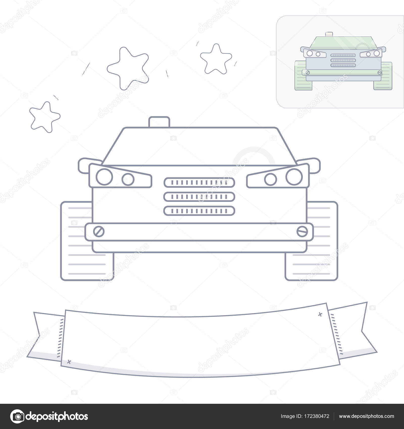 Siyah Ve Beyaz Cizgi Cizme Araba Boyama Sayfasi Stok Vektor