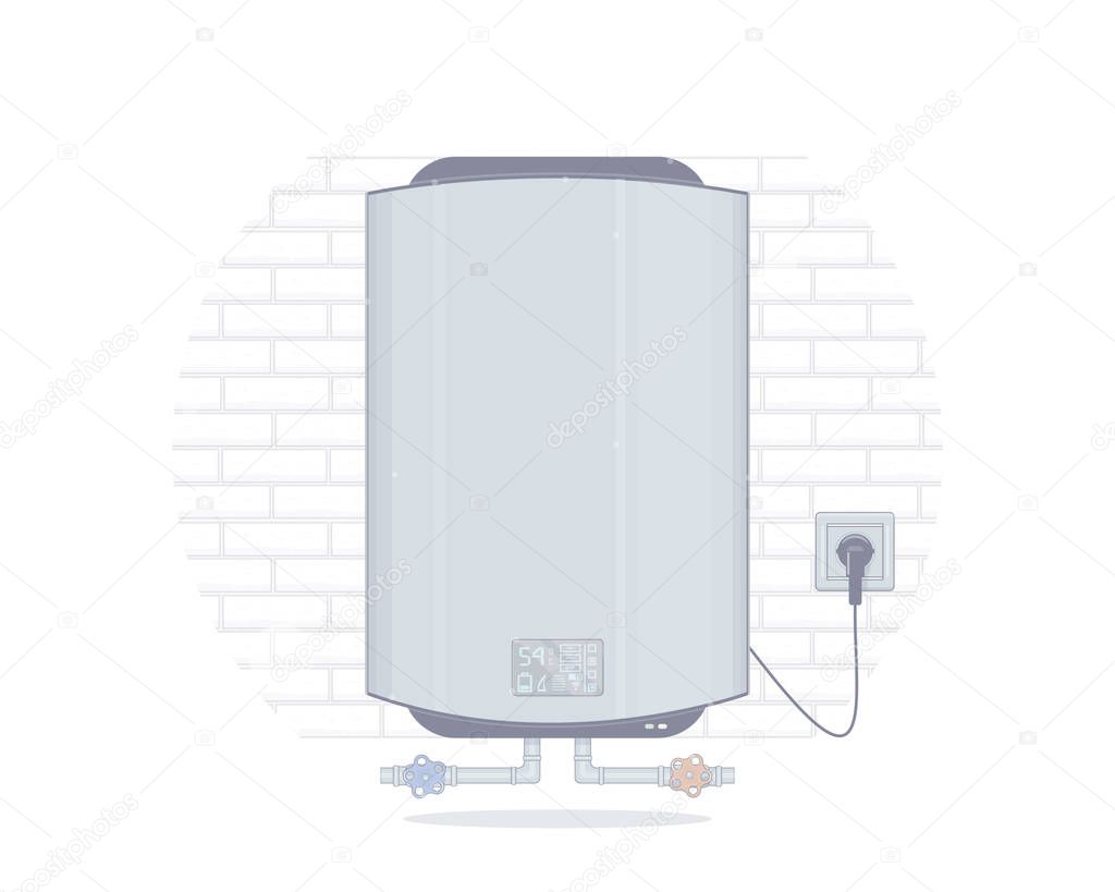 Water heater. Cartoon style. Illustrations for the online store of plumbing. Isolated on white background.