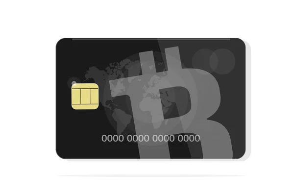 Conceito de um cartão de banco bitcoin . — Vetor de Stock