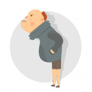 Kızgın karakter komik ve çizgi stili. İllüstrasyon karikatür. Beyaz arka plan üzerinde izole.