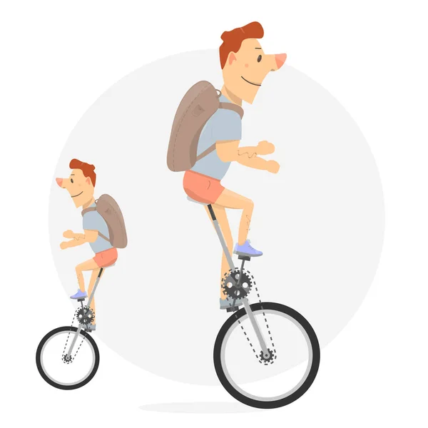 Monociclo. Bicicleta con rueda . — Vector de stock