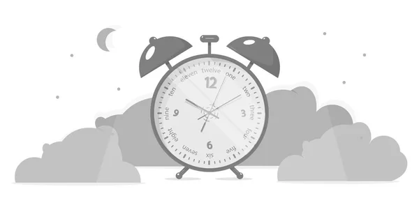 Reloj despertador. Fondo oscuro . — Vector de stock