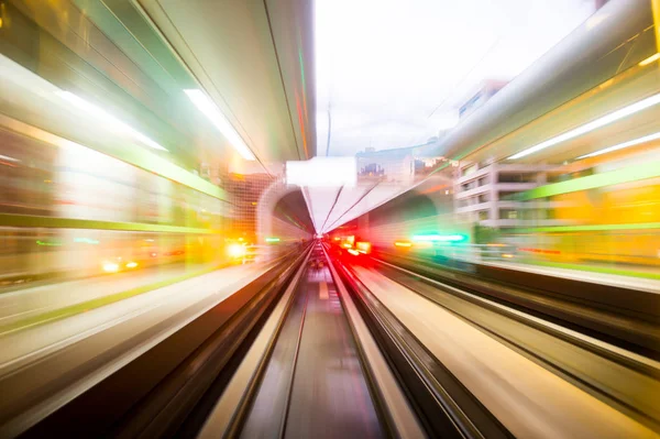 Speed motion in urban highway road tunnel — Stock Photo, Image