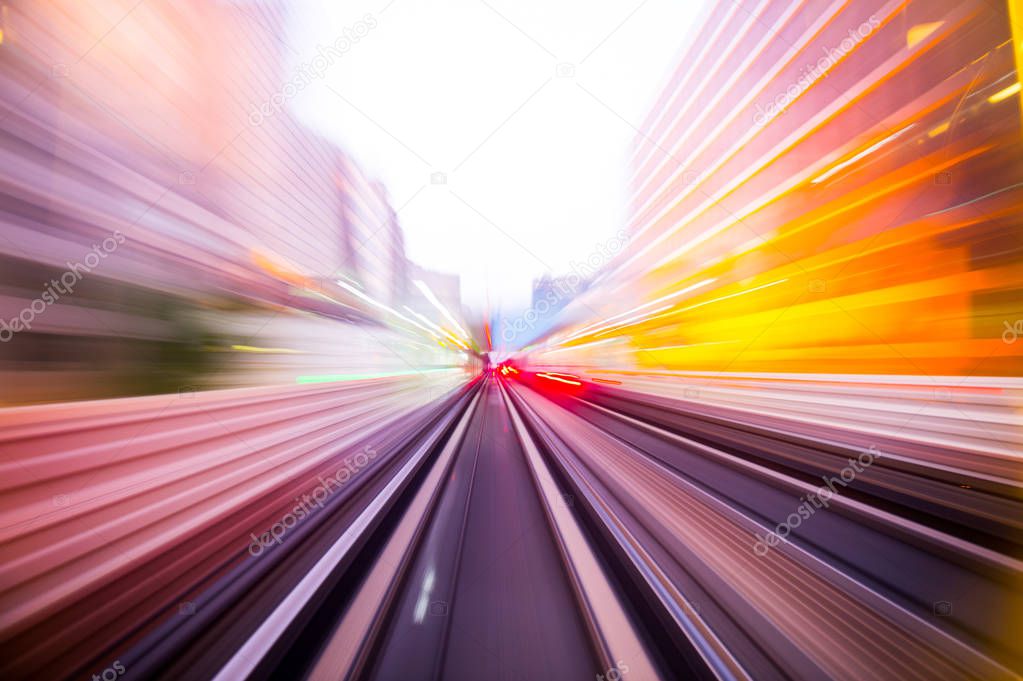 Speed motion in urban highway road tunnel