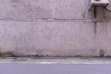 Sokak duvarı arka planı, endüstriyel arka plan, depo tuğla duvarlı boş Grunge şehir sokağı