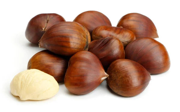 Chestnut on white — Stock Photo, Image