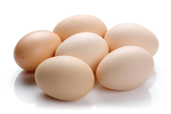 Органические коричневые яйца — стоковое фото
