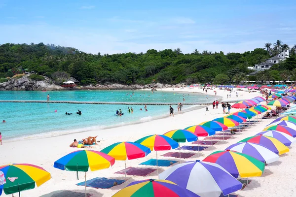 Beach Umbrellas Perfect White Beach Thailand — Stock Photo, Image