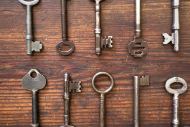 Dokulu eski ahşap tahta tuşları