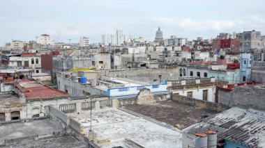 Havana, Küba - 20 Ocak 2016: Havana 'nın çatıları, başkenti Küba.