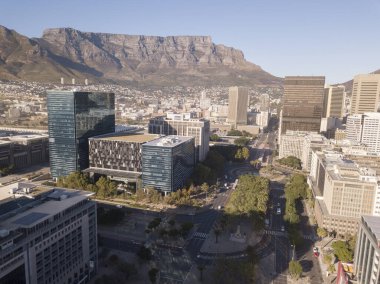 2 Nisan 2020 - Cape Town, Güney Afrika: Cape Town, Güney Afrika 'daki boş sokakların havadan görünüşü.