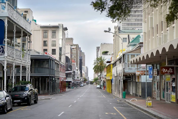 Ciudad Del Cabo Sudáfrica Abril 2020 Calles Vacías Ciudad Del — Foto de Stock