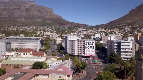 Aerial City Cape Town Covid Lockdown Empty Streets — Stock Video