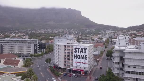 Letecké Stropní Prázdné Ulice Kapském Městě Jihoafrická Republika Během Uzamčení — Stock video