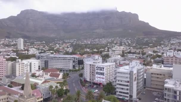 Воздушные Над Головой Пустые Улицы Кейптауне Южная Африка Время Блокировки — стоковое видео