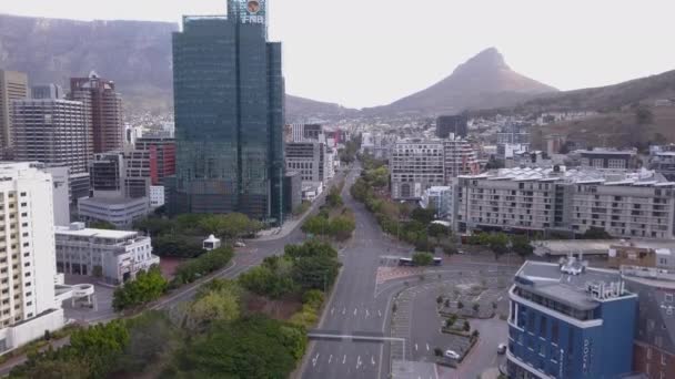 Calles Vacías Aéreas Ciudad Del Cabo Sudáfrica Durante Cierre Del — Vídeos de Stock