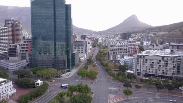 Aerial Overhead Empty Streets Cape Town South Africa Coronavirus Lockdown — Stock Video