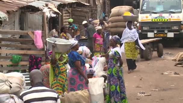 Рынок Маленьком Африканском Городке — стоковое видео