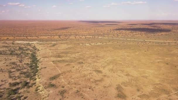 Wüstenlandschaft Aus Der Vogelperspektive Trockene Trockenlandschaft — Stockvideo