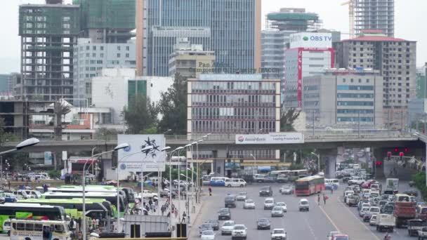 Зайняті Вулиці Аддіс Абеби Ефіопія — стокове відео