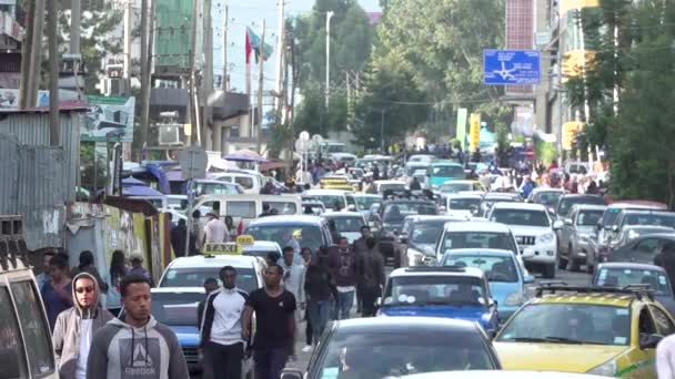 Strade Trafficate Addis Abeba Etiopia — Video Stock