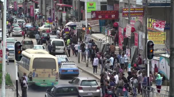 Pracowite Ulice Addis Abebie Etiopia — Wideo stockowe