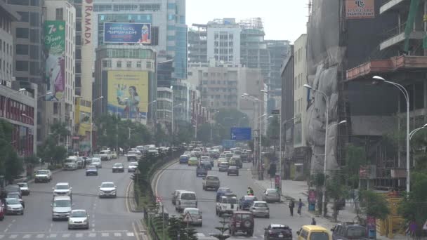 Pracowite Ulice Addis Abebie Etiopia — Wideo stockowe