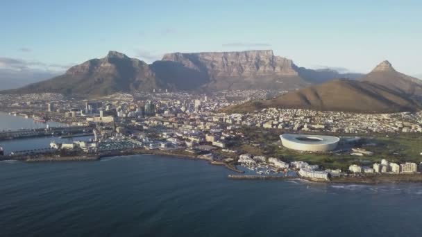 Aerial Overhead Cape Town Kapské Město Jihoafrická Republika Table Mountain — Stock video