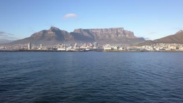 Légi Fölött Fokváros Dél Afrika Table Mountain — Stock videók