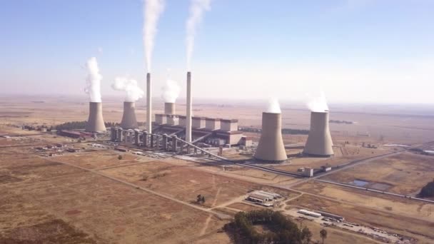 Kömürle Çalışan Elektrik Santrali Hava Manzarası — Stok video