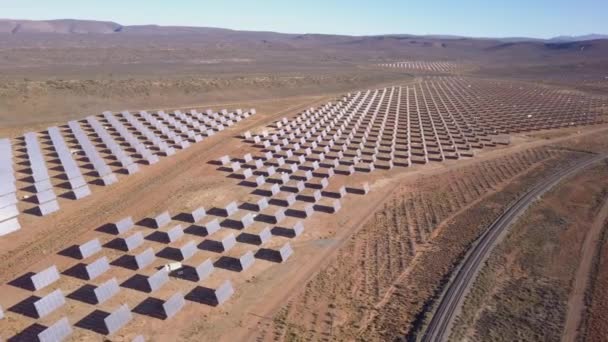 Aerial Solar Array Desert Landscape — Stock Video