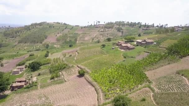 Malé Farmy Venkovské Africké Krajině Rwanda — Stock video