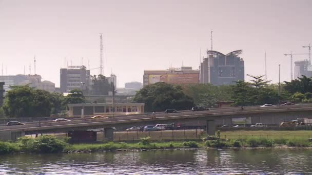 Centro Lagos Nigeria Concurrido Centro Transporte Mercado — Vídeos de Stock