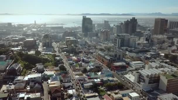 Flygfoto Staden Kapstadens Centrum — Stockvideo