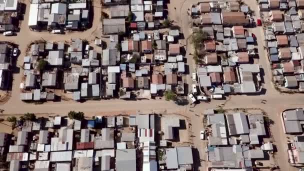 Luchtfoto Overhead Township Zuid Afrika — Stockvideo