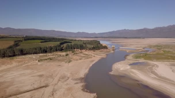 Aerial Dam Low Levels — Stock Video