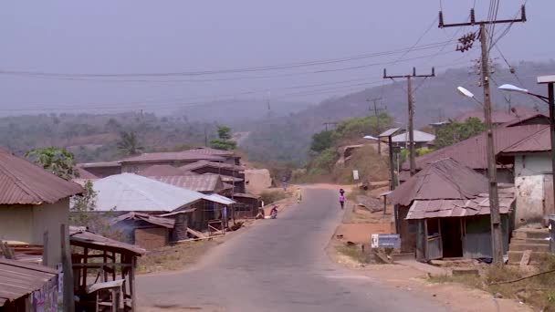 Pequena Rua Cidade Africana África Ocidental — Vídeo de Stock