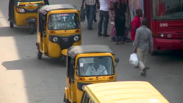 Innenstadt Von Lagos Nigeria Mit Händlern Und Verkehr — Stockvideo