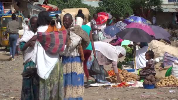 Fruit Market Small African Town North Africa Ethiopia — Vídeos de Stock