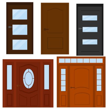Renkli kapı kümesi.