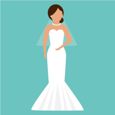 Güzel genç gelin düğün günü. 