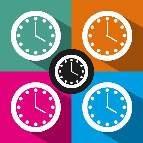 Clock flat icon — Stock Vector