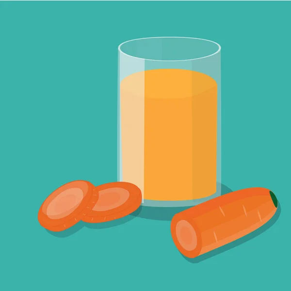 Suco de cenoura laranja — Vetor de Stock