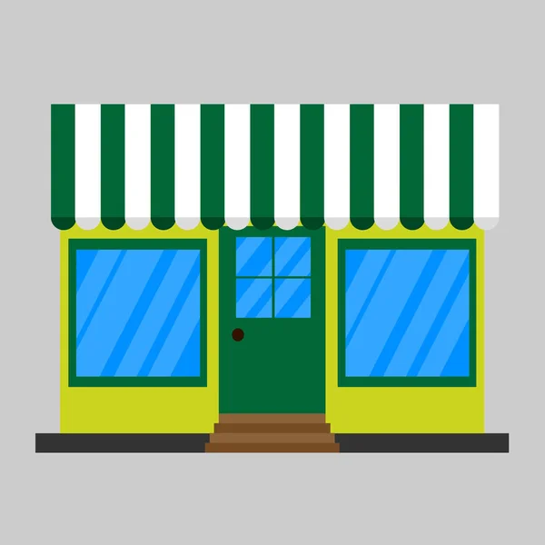 Gevel winkel met een bord. — Stockvector