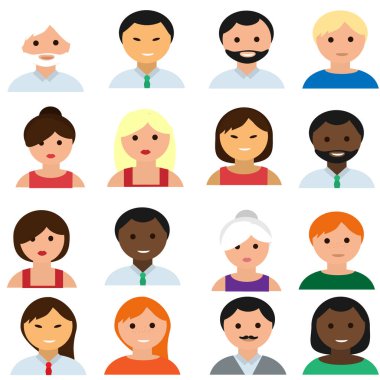 Yüz beyaz arka plan üzerinde ayarla