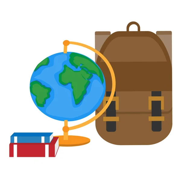 School satchel with books — Stock Vector