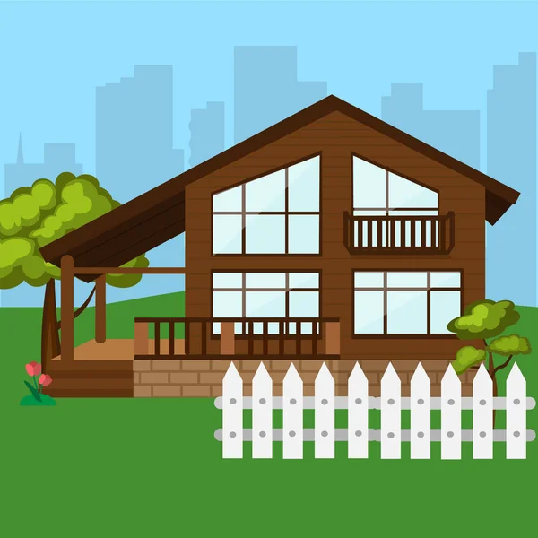 Animado: casa del arbol dibujo | Casa de dibujos animados con cerca y