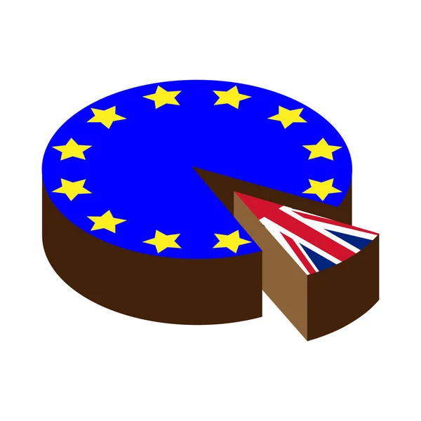 Tarta de brexit isométrica — Vector de stock